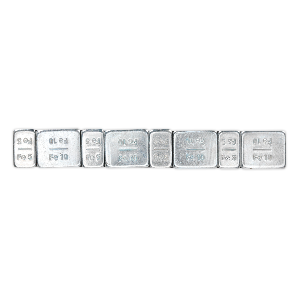 Sealey WWSA510 Wheel Weight 5 & 10g Adhesive Zinc Plated Steel Strip of 8 (4 x Each Weight) Pack of 100