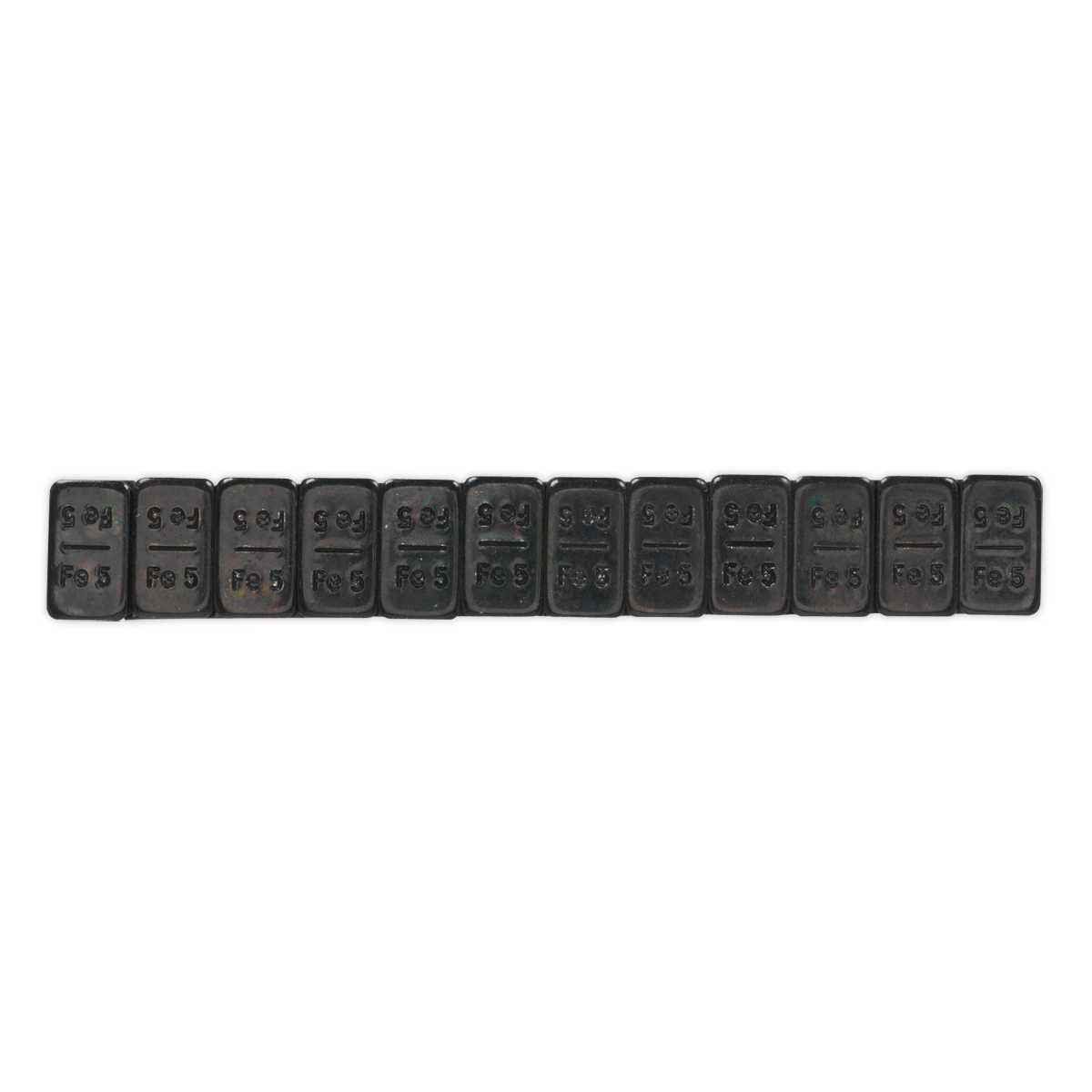 Sealey WWSA5B Wheel Weight 5g Adhesive Zinc Plated Steel Black Strip of 12 Pack of 50