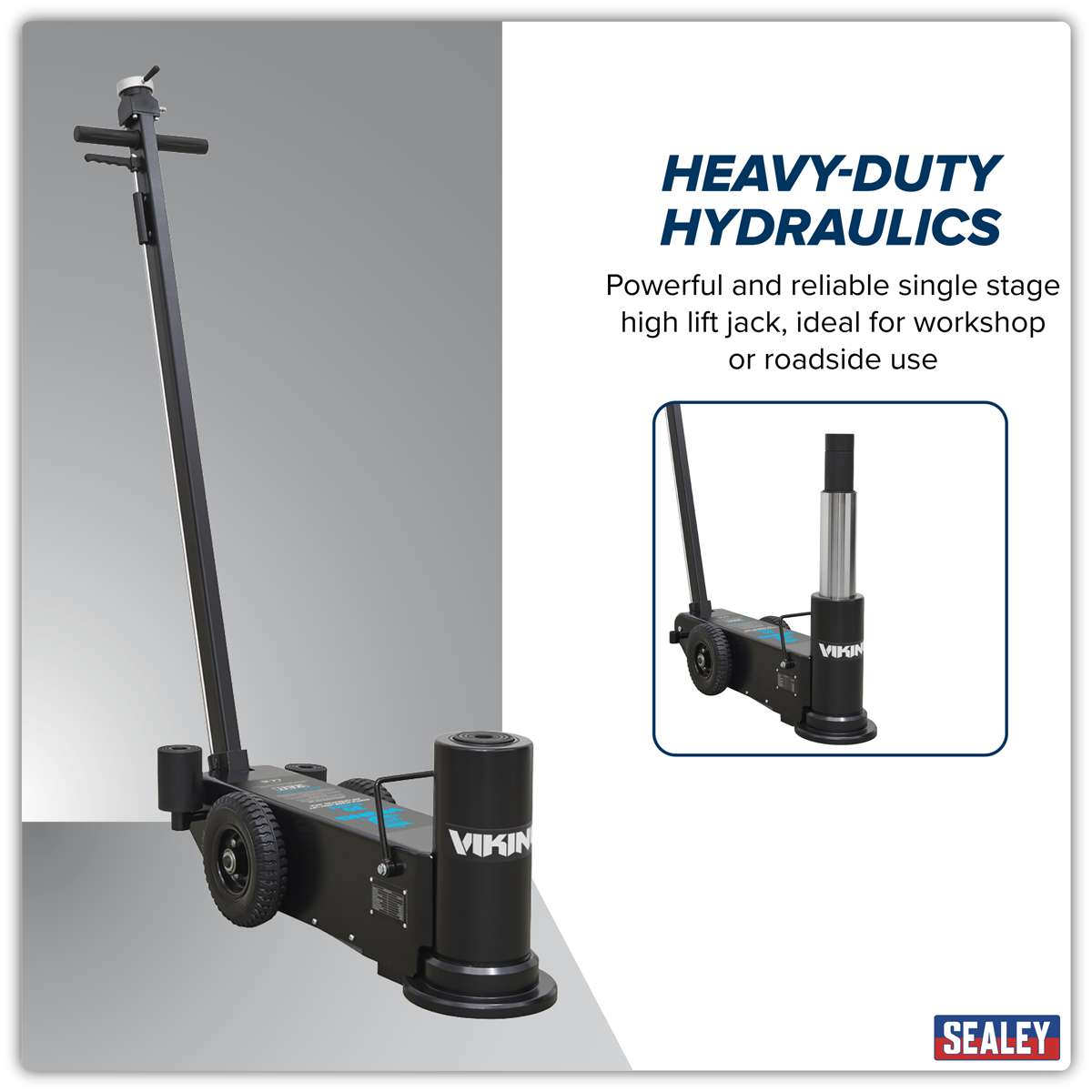 Sealey YAJ30H Viking Air Operated High Lift Single Stage Jack 30 Tonne
