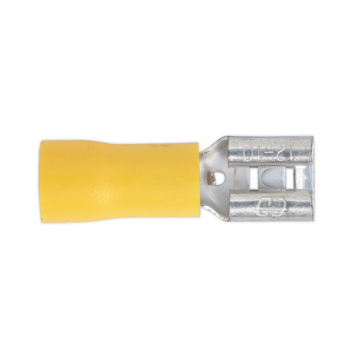 Sealey YT13 Push-On Terminal 6.3mm Female Yellow Pack of 100