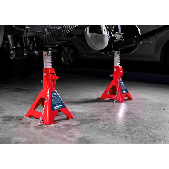 Sealey AAS3000 Axle Stands (Pair) 3tonne Capacity per Stand Auto Rise Ratchet