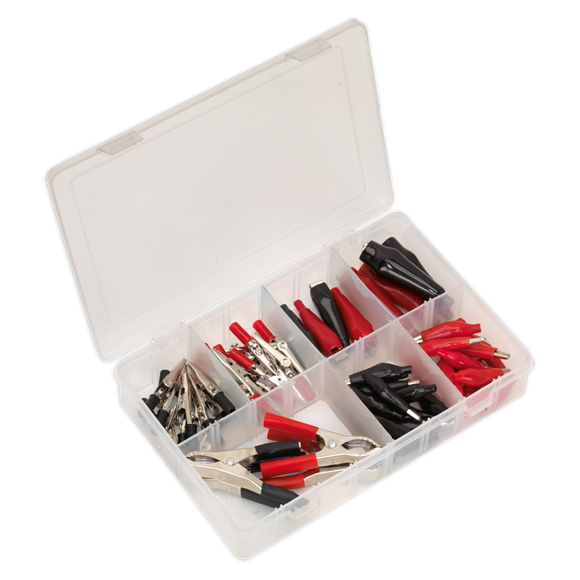 Sealey AB023CA Crocodile Clip Assortment 60pc - Black & Red