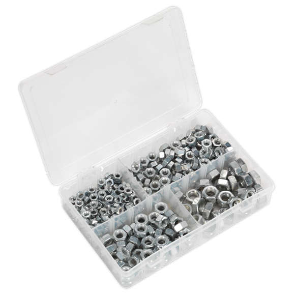 Sealey AB029SN Steel Nut Assortment DIN 934 - 1/4"-1/2"UNF 320pc