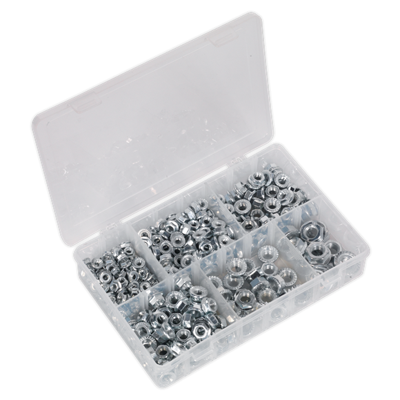 Sealey AB031FN Serrated Flange Nut Assortment M5-M12 390pc