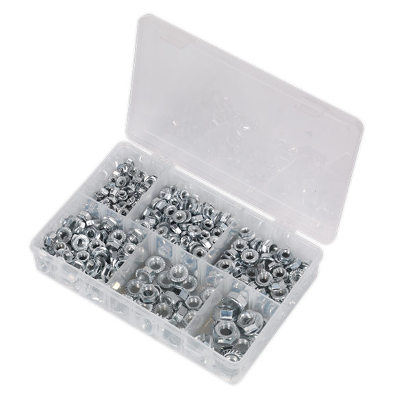 Sealey AB031FN Serrated Flange Nut Assortment M5-M12 390pc