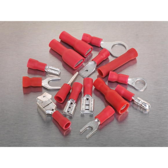 Sealey AB039RT Crimp Terminal Assortment 260pc Red