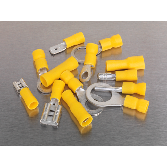 Sealey AB041YT Crimp Terminal Assortment 140pc Yellow
