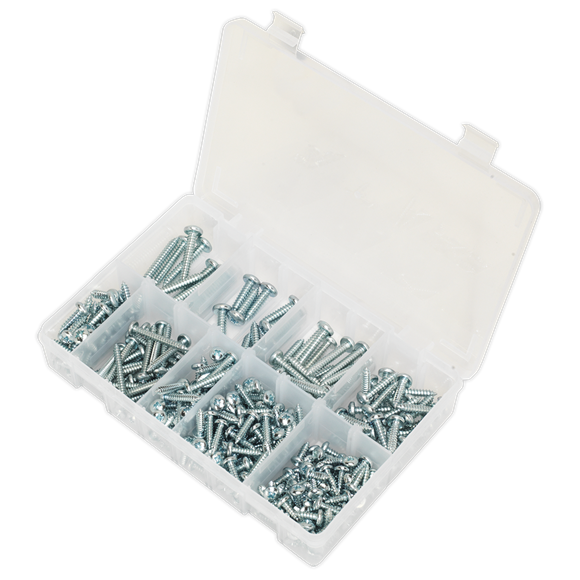 Sealey AB064STPP Self Tapping Screw Assortment DIN 798CZ 305pc Pan Head Pozi Zinc