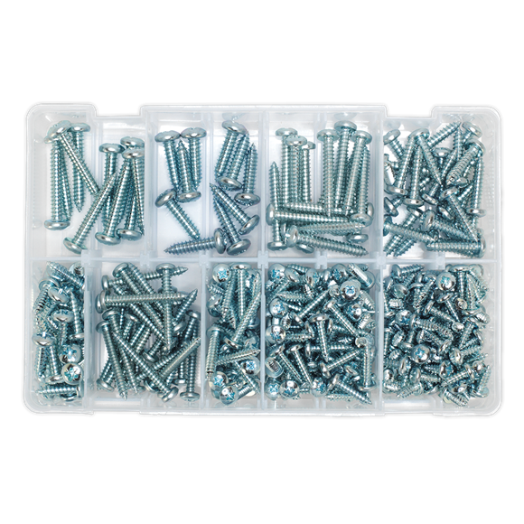 Sealey AB064STPP Self Tapping Screw Assortment DIN 798CZ 305pc Pan Head Pozi Zinc