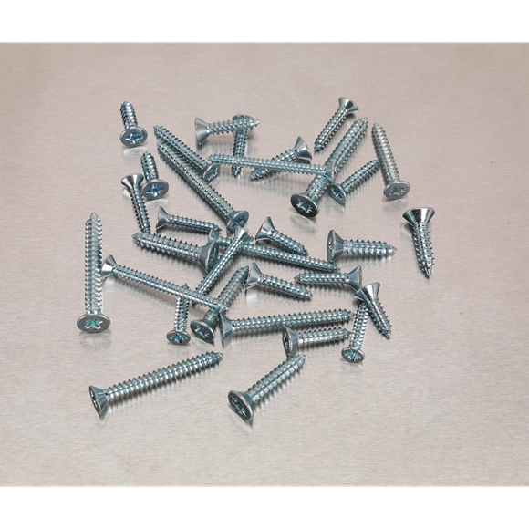 Sealey AB065STCP Self Tapping Screw Assortment 600pc Countersunk Pozi Zinc