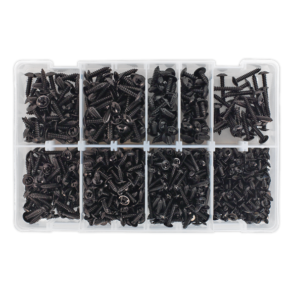 Sealey AB066STBK Self Tapping Screw Assortment 700pc Flanged Head
