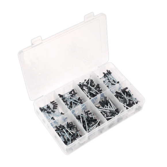 Sealey AB074BR Rivet Assortment 200pc Black Anodised