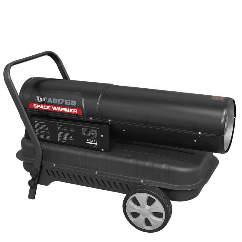 Sealey AB1758 Space Warmer Paraffin/Kerosene/Diesel Heater 175,000Btu/hr with Wheels