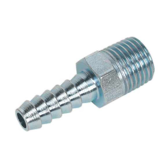 Sealey AC09 Screwed Tailpiece Male 1/4"BSPT - 3/8" Hose Pack of 5