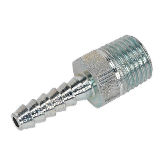 Sealey AC38 Screwed Tailpiece Male 1/4"BSPT - 3/16" Hose Pack of 5
