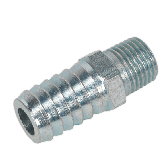 Sealey AC40 Screwed Tailpiece Male 1/4"BSPT - 1/2" Hose Pack of 5