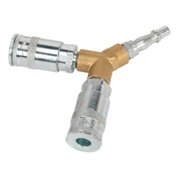 Sealey AC55 Twin Coupling Bodies Y-Adaptor