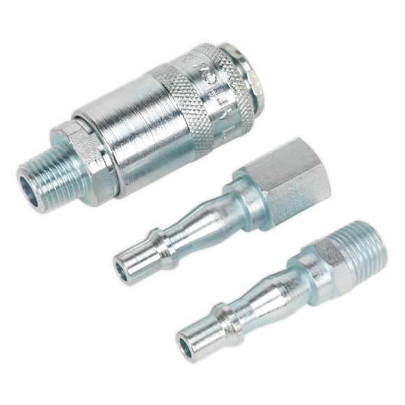 Sealey AC60 Air Tool Coupling Kit 3pc 1/4"BSP