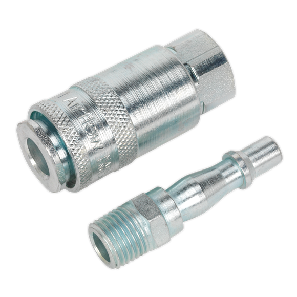 Sealey AC61 Air Tool Coupling Kit 2pc 1/4"BSP