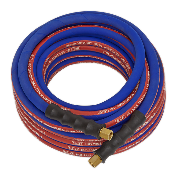 Sealey AH10R Extra-Heavy-Duty Air Hose with 1/4"BSP Unions 10m x 8mm