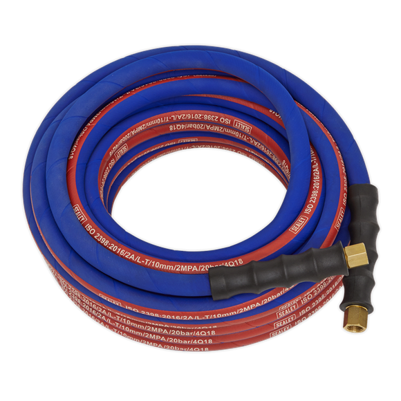 Sealey AH10R Extra-Heavy-Duty Air Hose with 1/4"BSP Unions 10m x 8mm