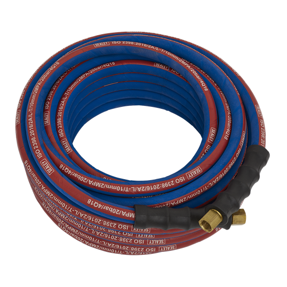 Sealey AH15R/38 Extra-Heavy-Duty Air Hose with 1/4"BSP Unions 15m x 10mm