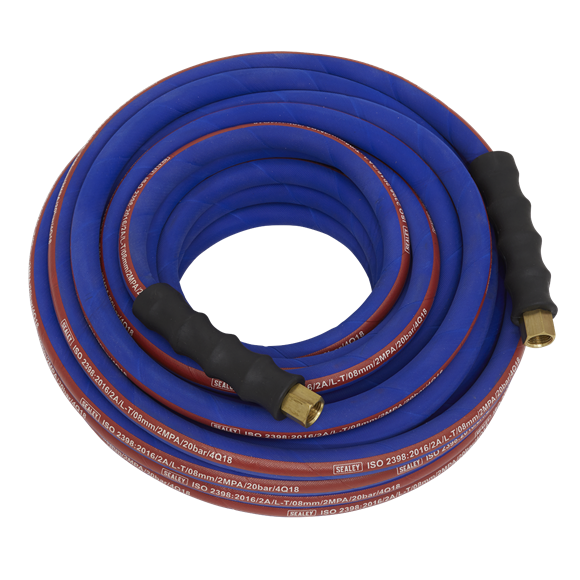 Sealey AH15R Extra-Heavy-Duty Air Hose with 1/4"BSP Unions with 15m x 8mm