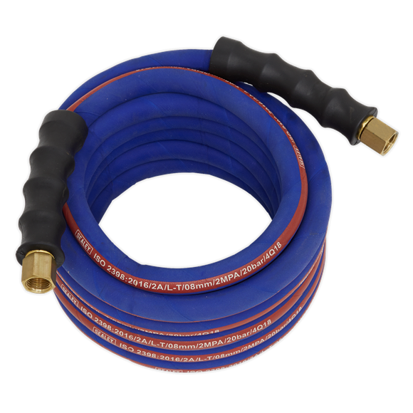 Sealey AH5R Extra-Heavy-Duty Air Hose with 1/4"BSP Unions 5m x 8mm