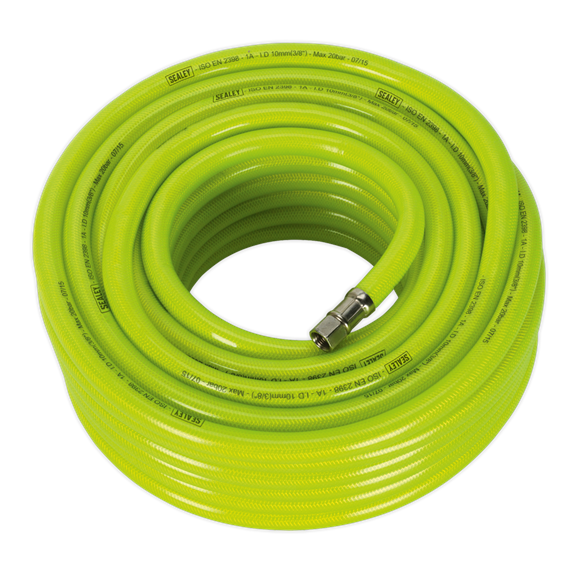 Sealey AHFC2038 Air Hose High-Visibility 20m x Ø10mm with 1/4"BSP Unions