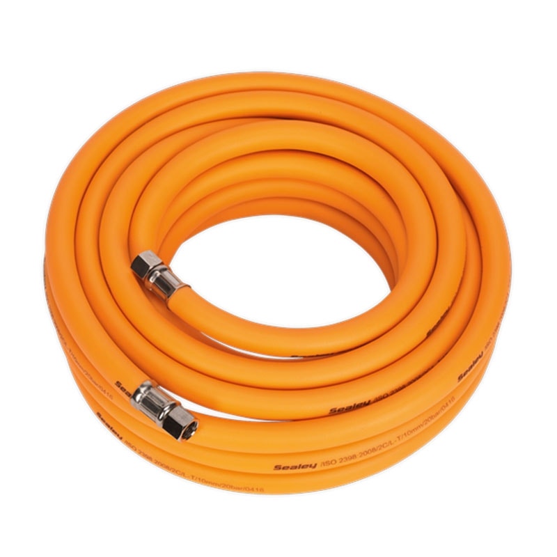 Sealey AHHC1538 High-Visibility Hybrid Air Hose with 1/4"BSP Unions 15m x 10mm