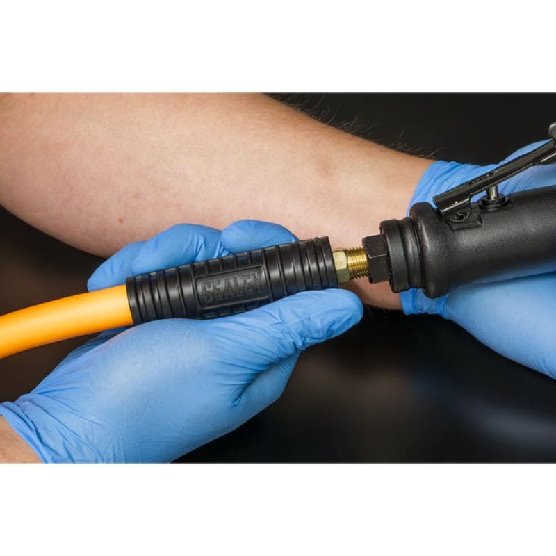 Sealey AHHC538 Air Hose 5m x Ø10mm Hybrid High-Visibility with 1/4"BSP Unions