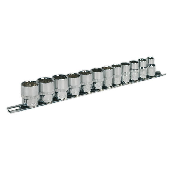 Sealey AK2682 Socket Set 12pc 3/8"Sq Drive 12pt WallDrive® Metric