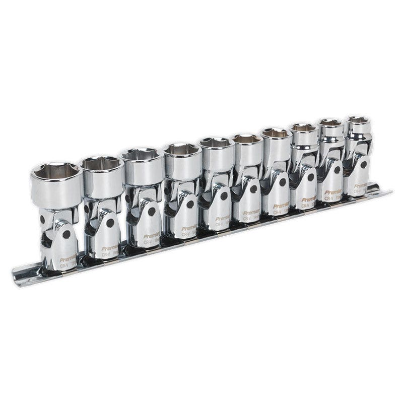 Sealey AK2710 Universal Joint Socket Set 10pc 3/8"Sq Drive 6pt WallDrive® Metric