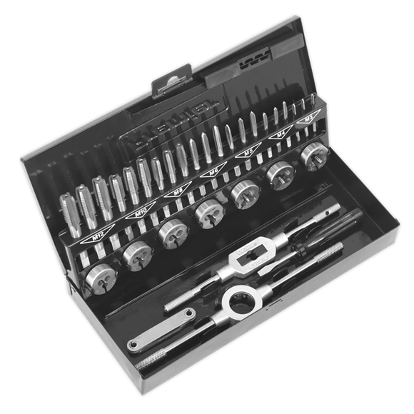 Sealey AK3015HSS Tap & Die Set 32pc Split Dies HSS 4341 - Metric