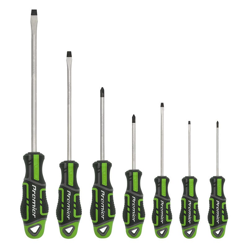 Sealey AK4321HV Screwdriver Set 7pc GripMAX® - Hi-Vis Green