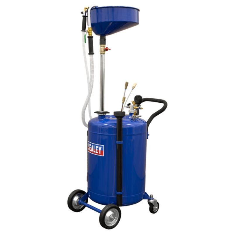 Sealey AK459DX Mobile Oil Drainer with Probes 90L Air Discharge
