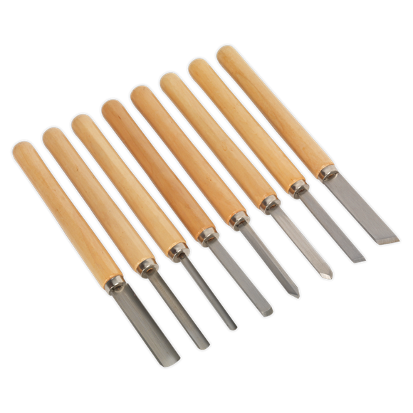 Sealey AK60/8 Wood Turning Chisel Set 8pc