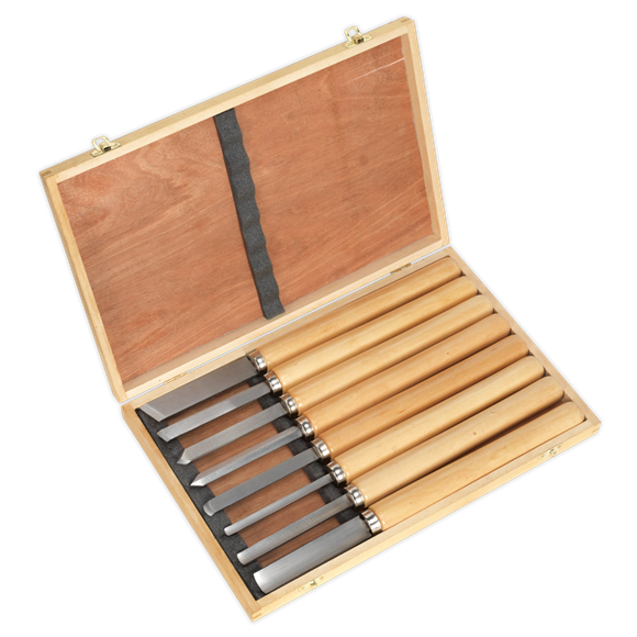 Sealey AK60/8 Wood Turning Chisel Set 8pc