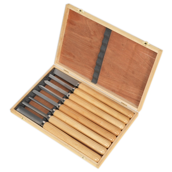 Sealey AK60/8 Wood Turning Chisel Set 8pc