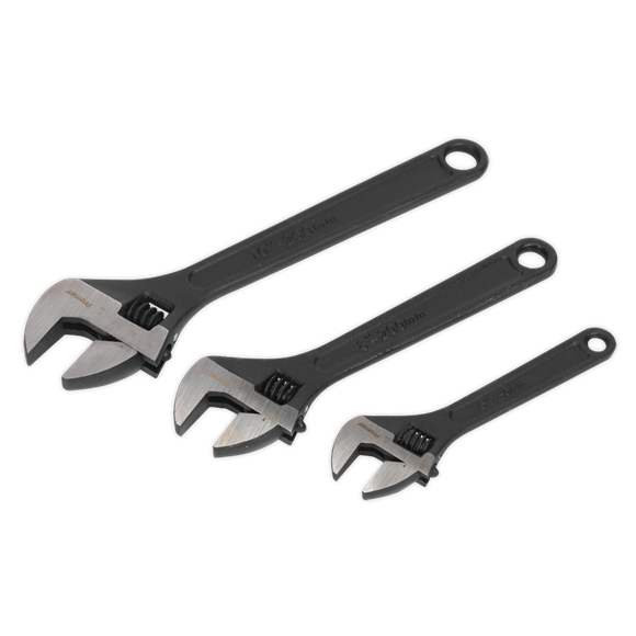Sealey AK607 Premier Adjustable Wrench Set 3pc
