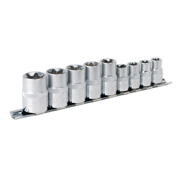 Sealey AK617 TRX-Star* Socket Set 9pc 3/8" & 1/2"Sq Drive E10-E14 & E16-E24