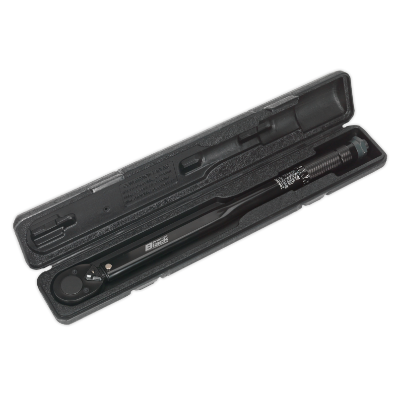 Sealey AK624B Micrometer Torque Wrench 1/2"Sq Drive Calibrated Black Series