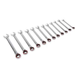 Sealey AK63944 Reversible Ratchet Combination Spanner Set 12pc Metric Platinum Series