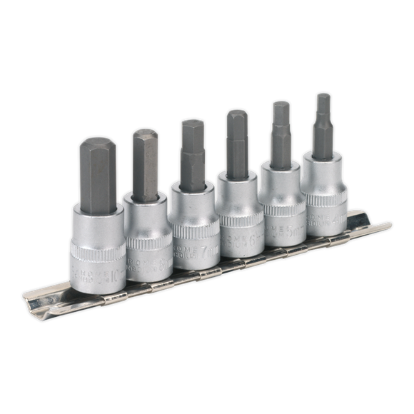 Sealey AK656 Hex Key Socket Bit Set 6pc 3/8"Sq Drive Metric