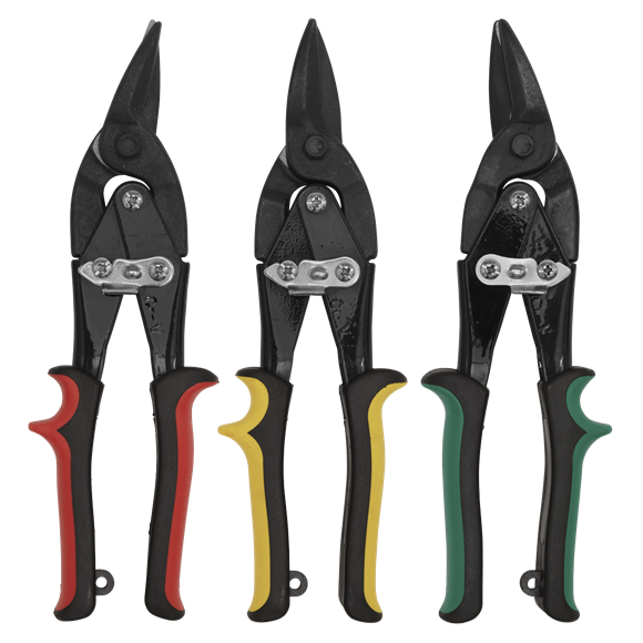 Sealey AK6907 Aviation Tin Snips Set 3pc