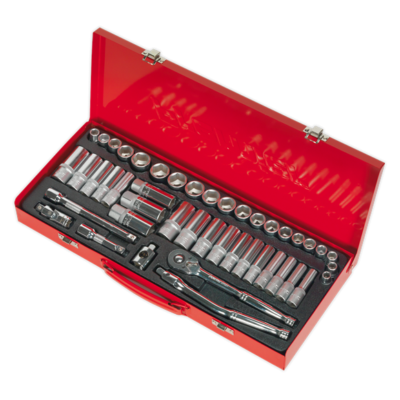 Sealey AK692 Socket Set 45pc 3/8"Sq Drive 6pt WallDrive® - Metric/Imperial