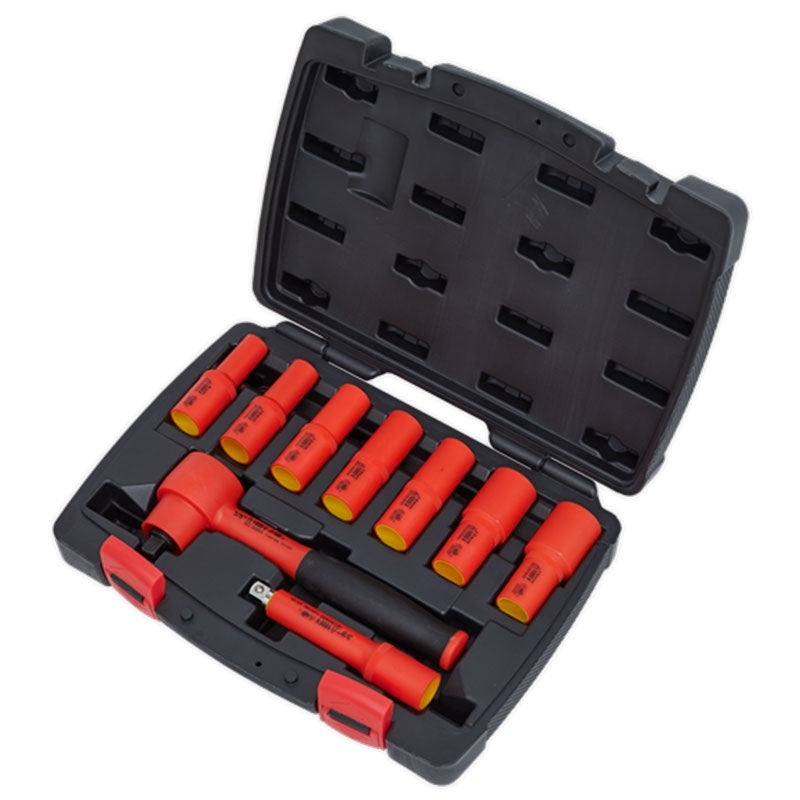 Sealey AK7942 Insulated Socket Set 9pc 3/8"Sq Drive 6pt WallDrive VDE Approved