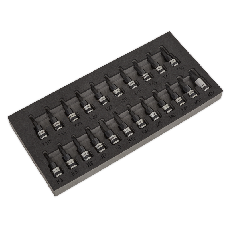 Sealey AK7985 TRX-Star*/Hex/Spline Socket Bit Set 22pc 3/8"Sq Drive Black Series