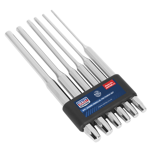 Sealey AK9128L Parallel Pin Punch Set 6pc 200mm