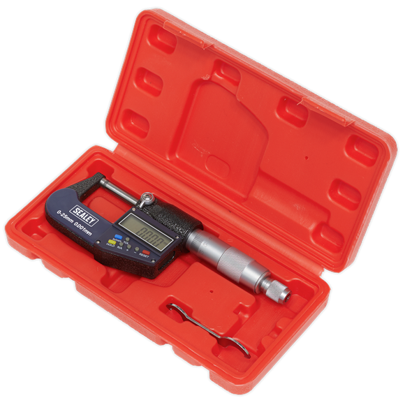 Sealey AK9635D Digital External Micrometer 0-25mm(0-1")